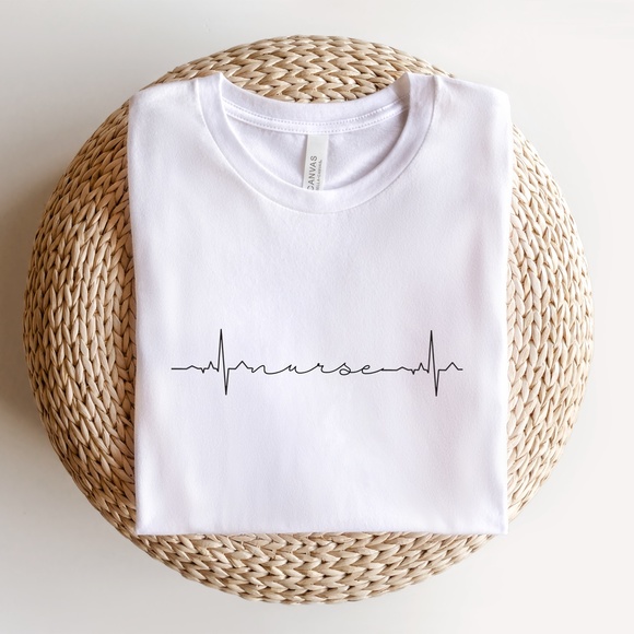 Bella Canvas Tops - Nurse Heartbeat Graphic Tshirt
